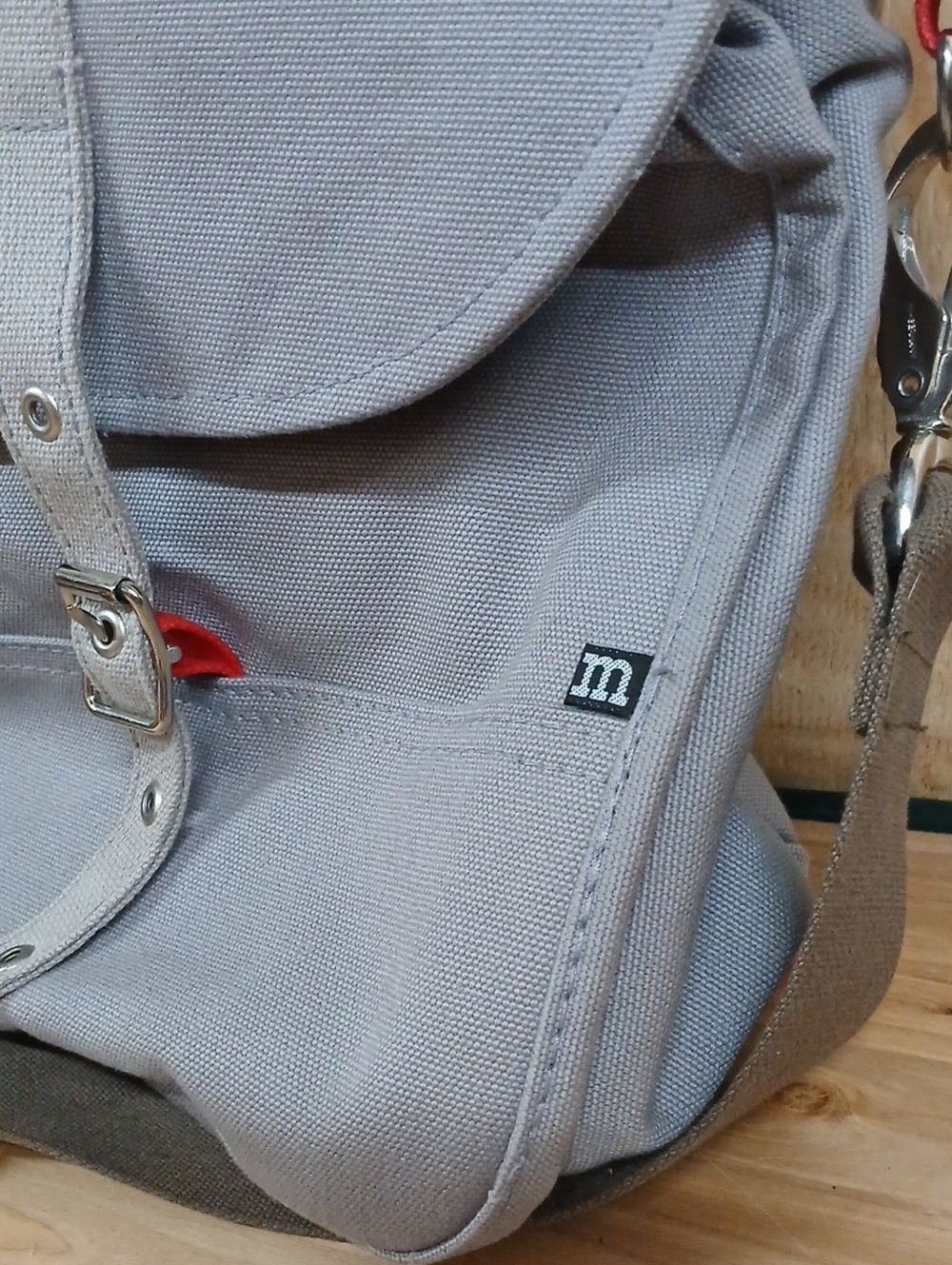Marimekko Slate Blue Gray Canvas Messenger Bag - Picture 2 of 14